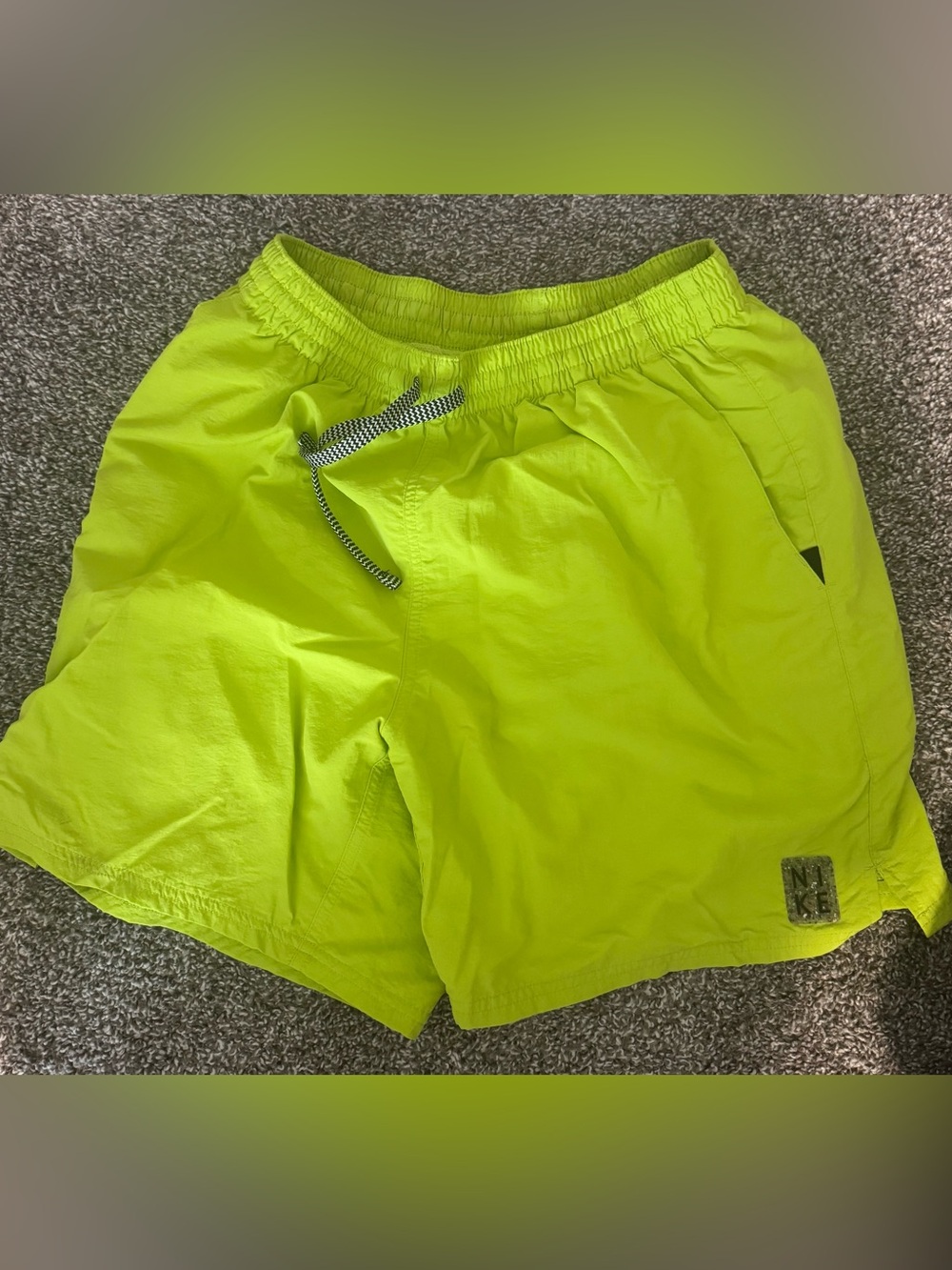 Nike Neon Lime Swim Trunks - Bright Yellow-Green Size L